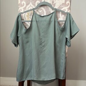 Women's Green Cold Shoulder Top